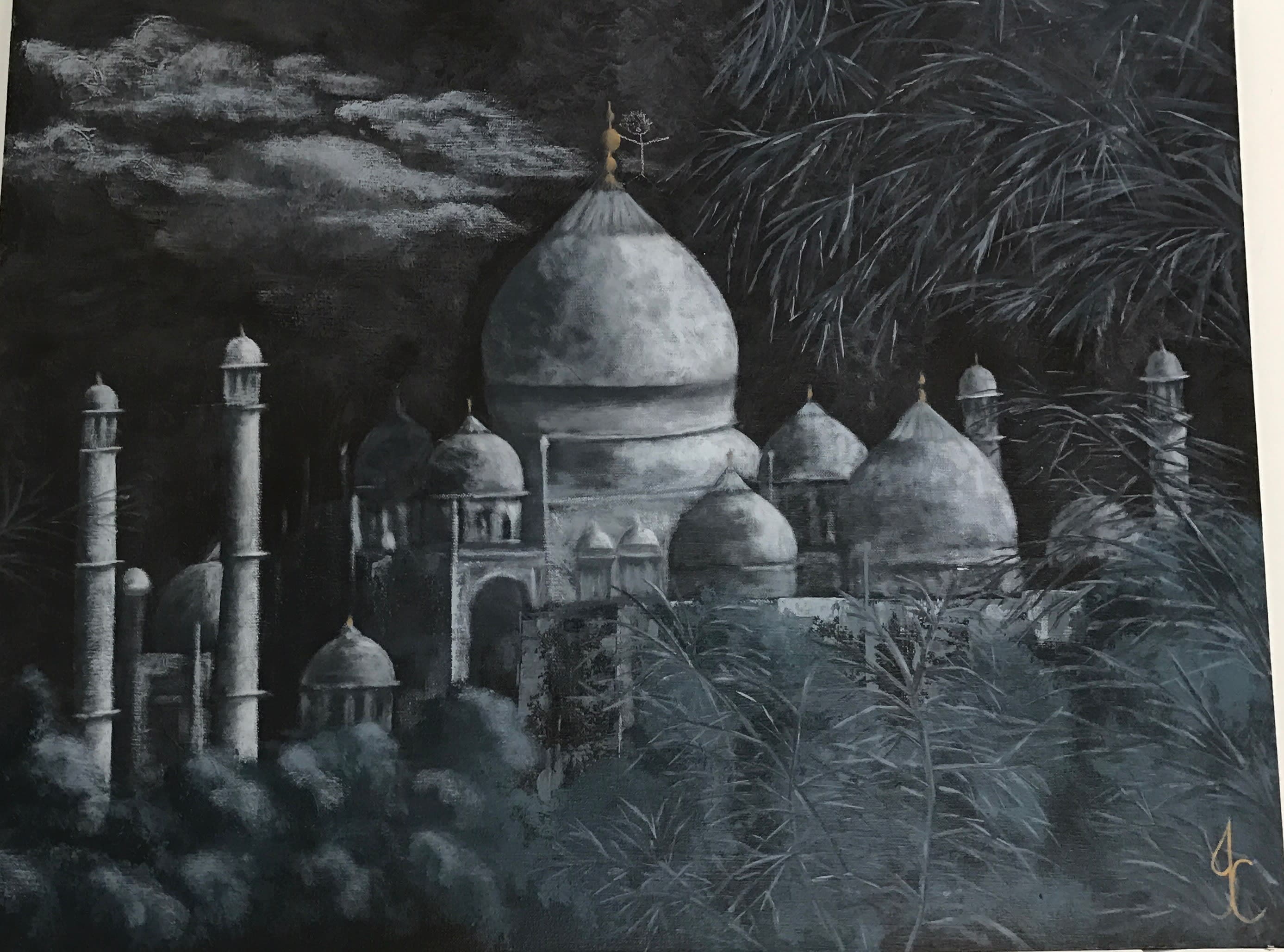 Taj Mahal from across the river.