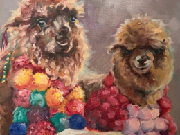 Moroccan Llamas oil painting by Lana Zueva