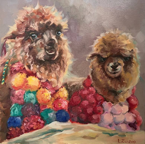 Moroccan Llamas oil painting by Lana Zueva