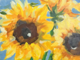 sunflowers painting by Lan Zueva