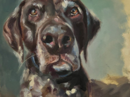 German shorthaired pointer oil painting by Lana Zueva
